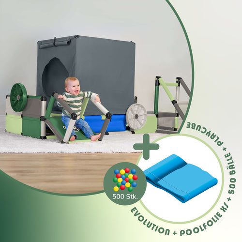 Evolution Home + Poolfolie XS + 500 Bälle + PlayCube Home