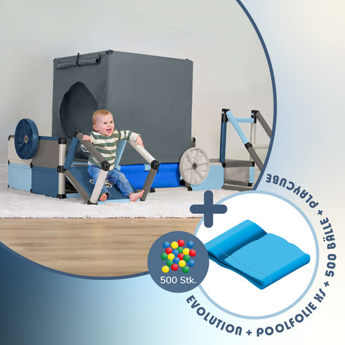 Evolution Home + Poolfolie XS + 500 Bälle + PlayCube Home