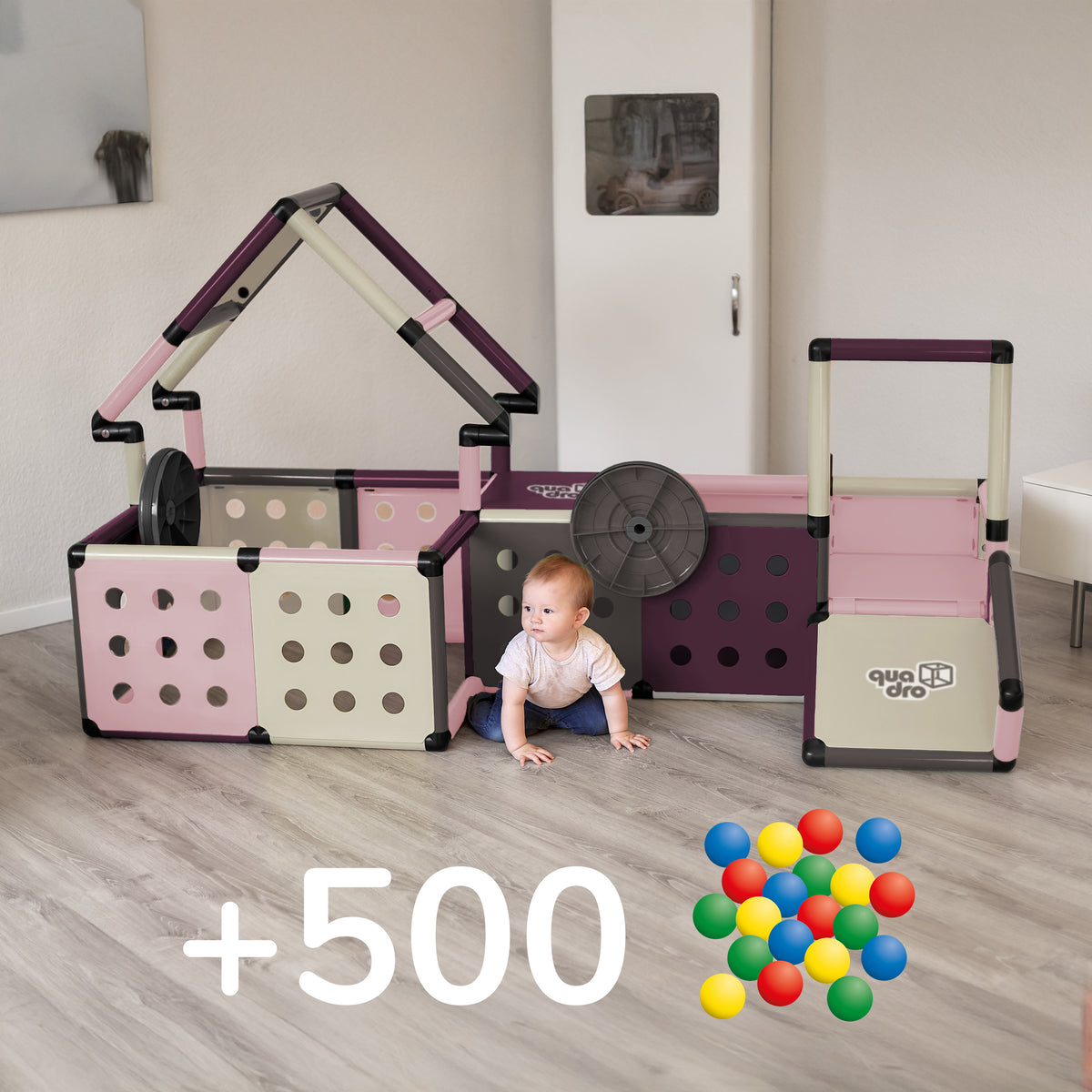 Quadro Lochplattenset S - 4 Gelochte Sichtplatten 40x40cm Für QUADRO Baukästen, Made In Germany