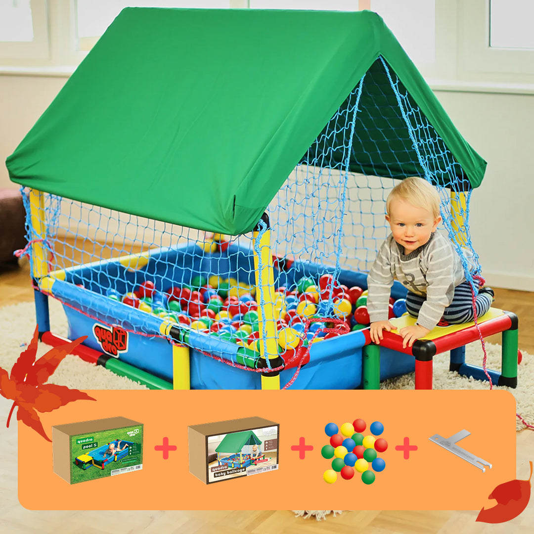 Pool S + Baby Ballcage + 500 Bälle + QUADRO Pro Schlüssel