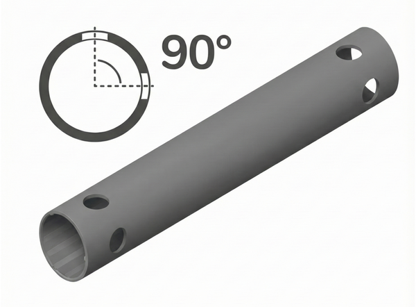 Rohr 35 cm 90° (4 Löcher)