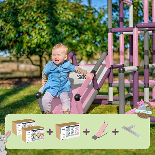 2x Kletterpyramide Home + Upgrade Kit Home + Modularrutsche Home + QUADRO Pro Schlüssel