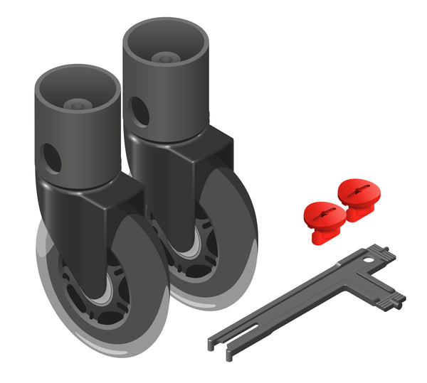 QUADRO solid-rubber caster set