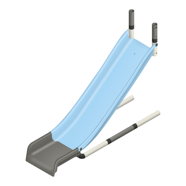 QUADRO Modular Slide Classic with red sliding surface, yellow slide exit and multicolored frame for attachment