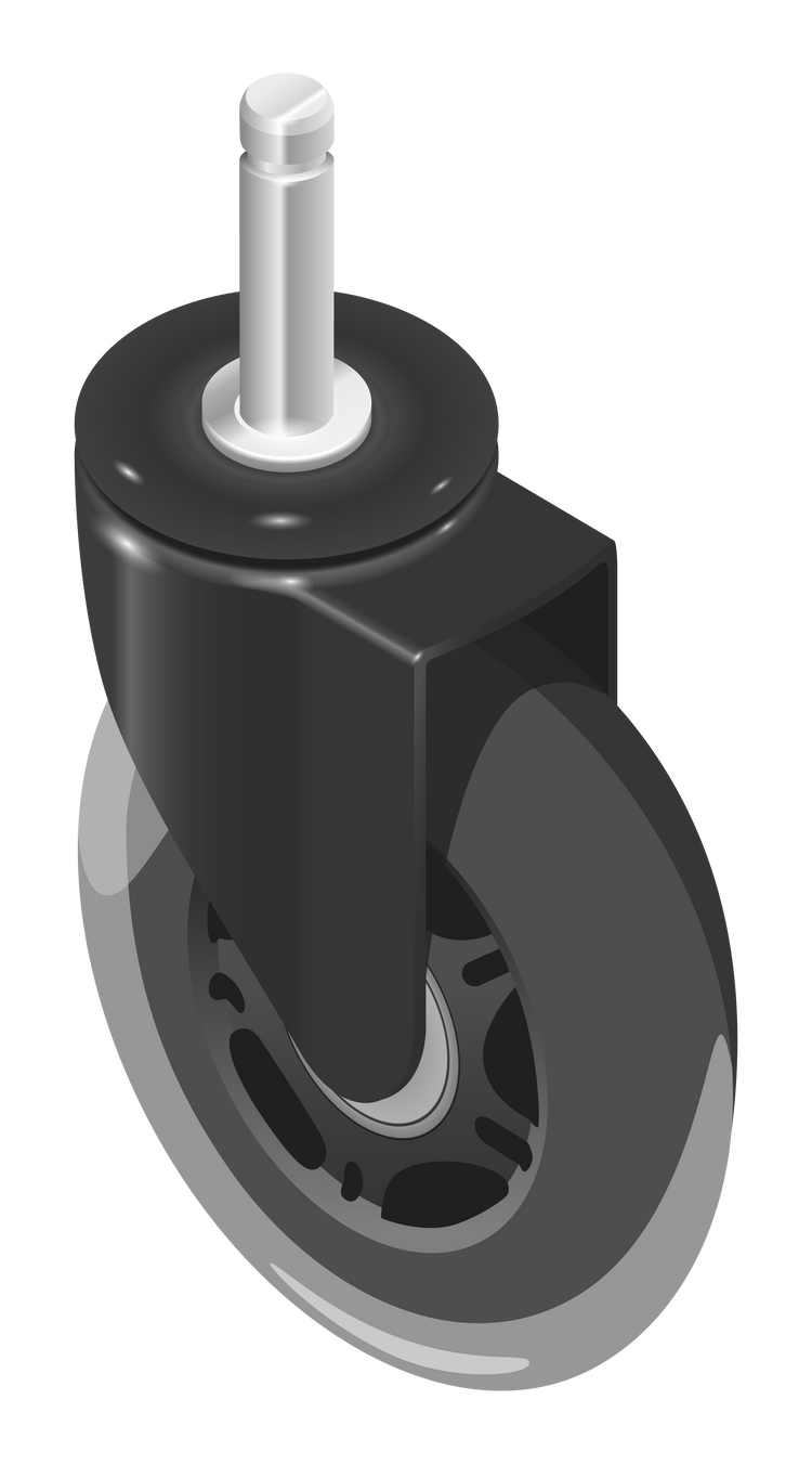 Zwenkwiel van massief rubber