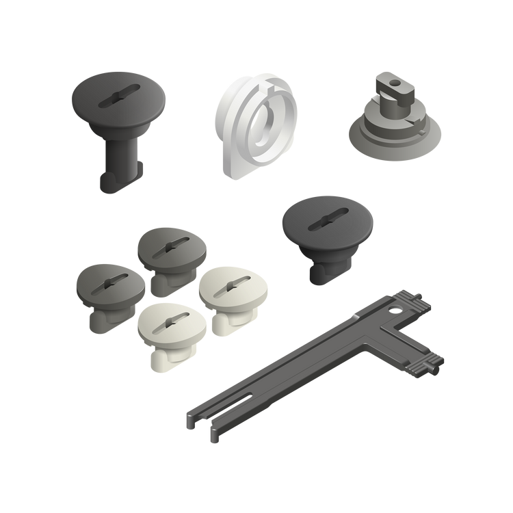 Schroevenset voor modulaire glijbaan