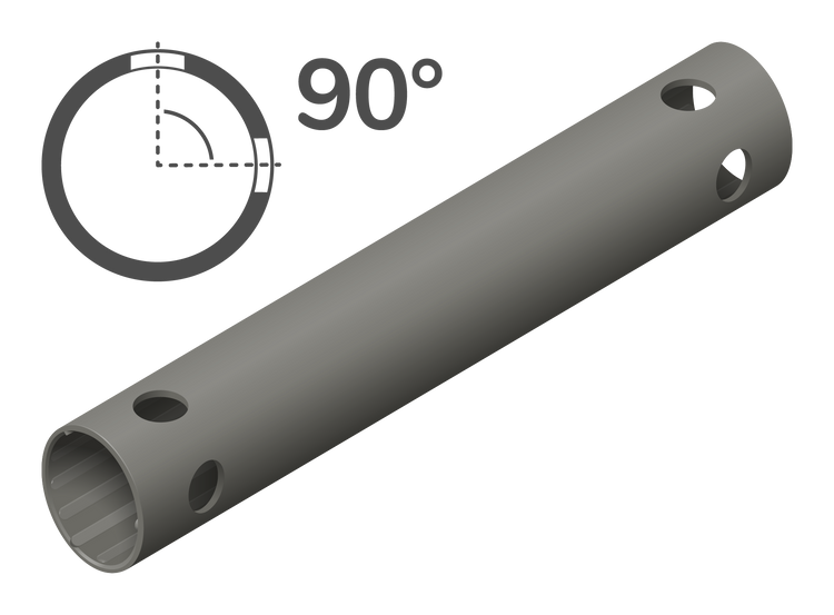 Tube de 35 cm à 90° (4 trous)