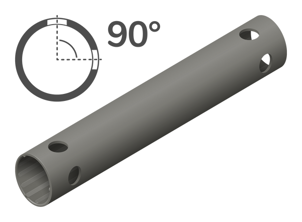 Rohr 35 cm 90° (4 Löcher)