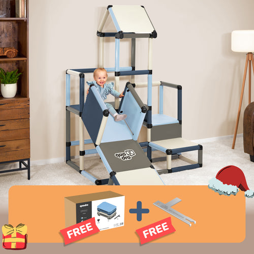 Kletterpyramide Petrol + Upgrade Kit Petrol + Halbplattenset L Petrol + QUADRO Pro Schlüssel