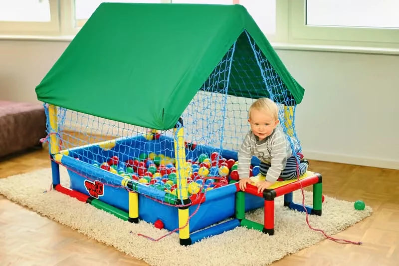QUADRO Pool S mit Baby-Bällebad und 500 Bällen – Aufbauvariante 1