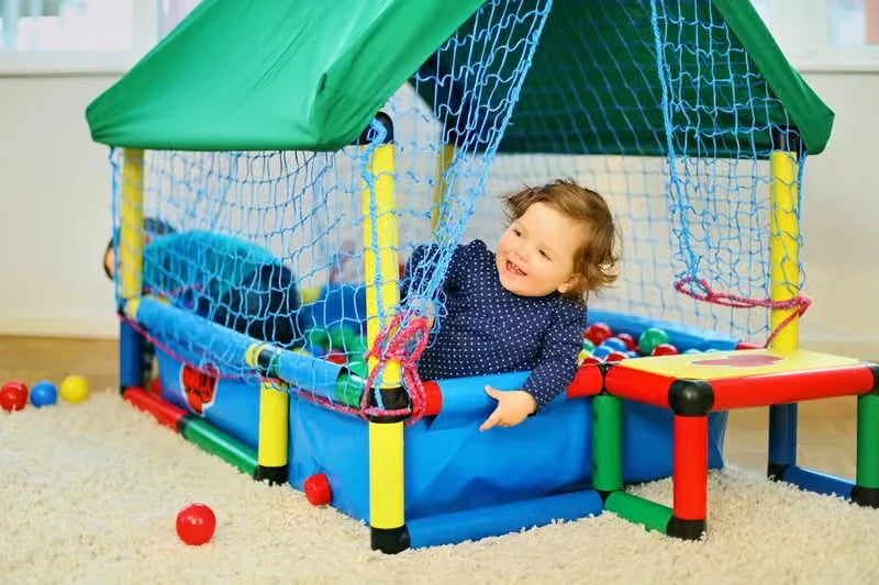 QUADRO Pool S mit Baby-Bällebad und 500 Bällen – Aufbauvariante 3