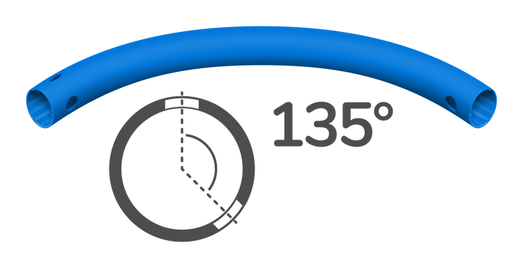 Tube courbe à 135° (3 trous)