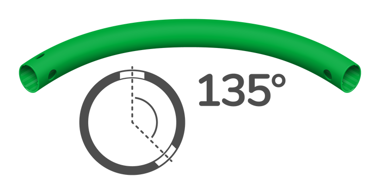 Tube courbe à 135° (3 trous)