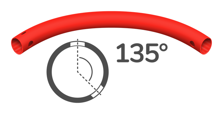 Tube courbe à 135° (3 trous)