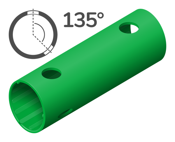 Rohr 15 cm 135° (3 Löcher)