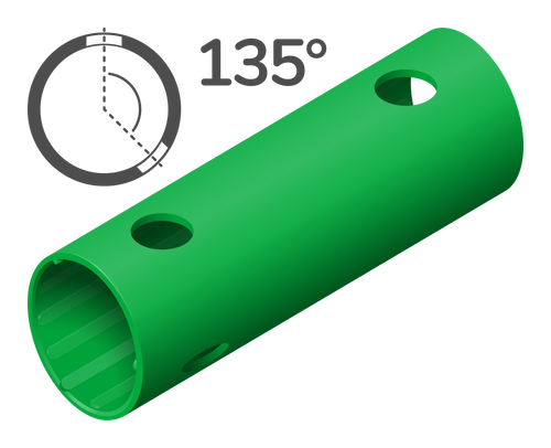 Rohr 15 cm 135° (3 Löcher)