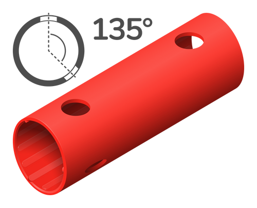 Rohr 15 cm 135° (3 Löcher)