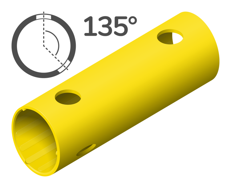 Tube de 15 cm à 135° (3 trous)