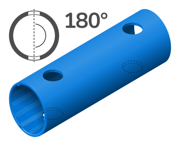 Rohr 15 cm 180° (4 Löcher)