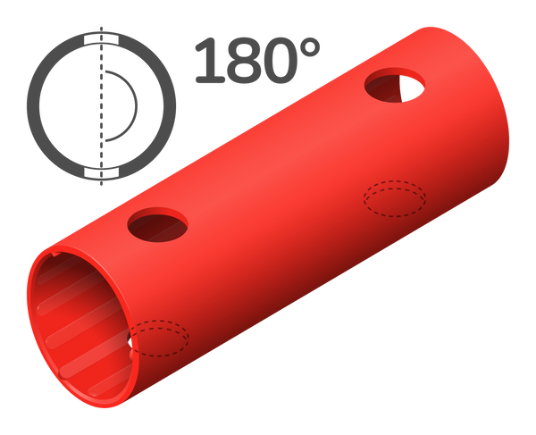 Rohr 15 cm 180° (4 Löcher)