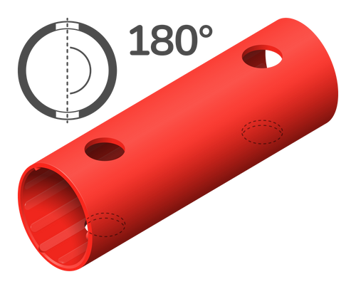 Rohr 15 cm 180° (4 Löcher)