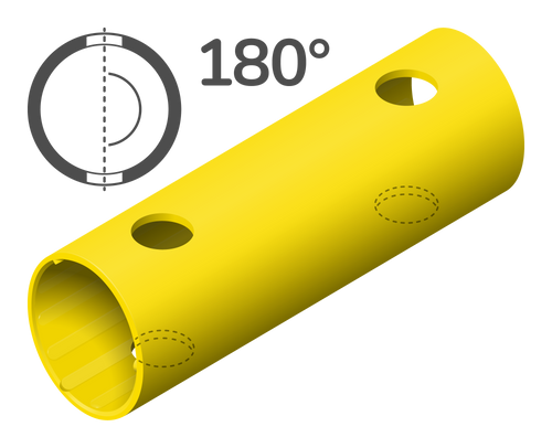 Rohr 15 cm 180° (4 Löcher)