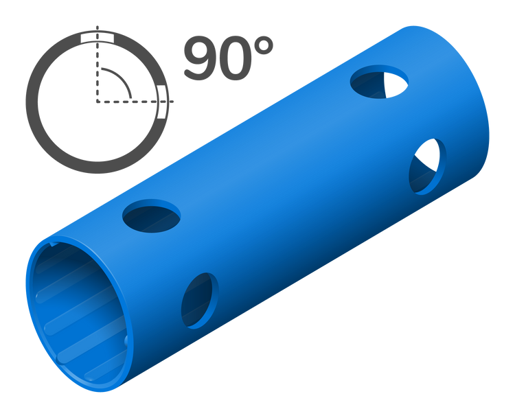 Tube de 15 cm à 90° (4 trous)