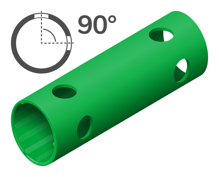 Tube de 15 cm à 90° (4 trous)