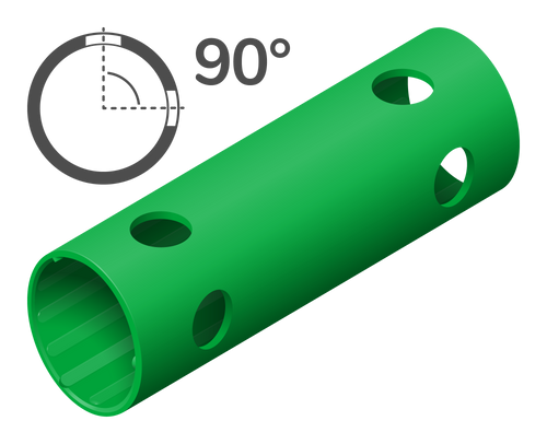 Rohr 15 cm 90° (4 Löcher)