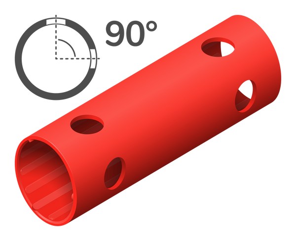 Rohr 15 cm 90° (4 Löcher)