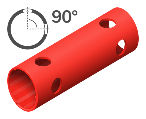 Rohr 15 cm 90° (4 Löcher)