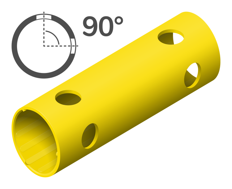 Tube de 15 cm à 90° (4 trous)