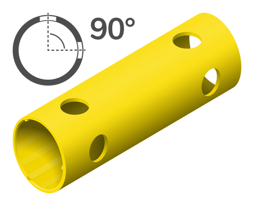 Rohr 15 cm 90° (4 Löcher)