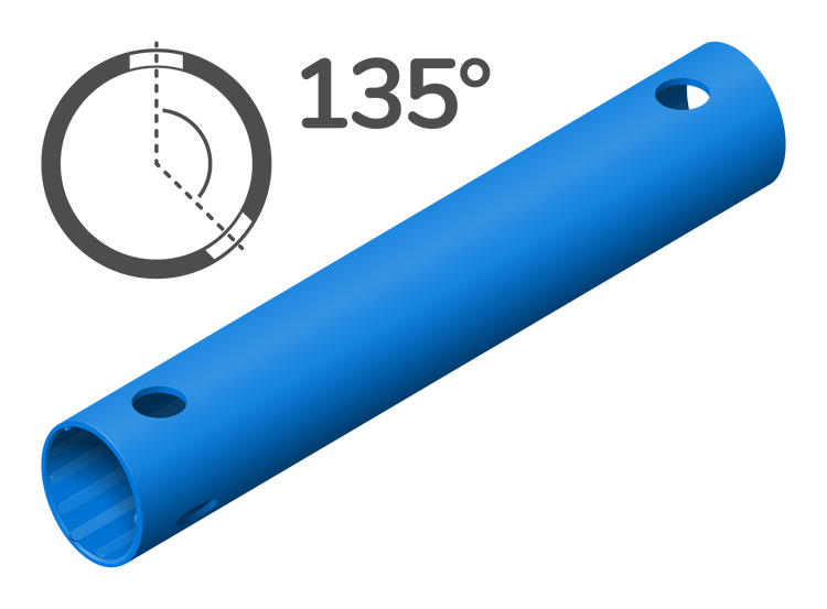 Tube de 35 cm à 135° (3 trous)