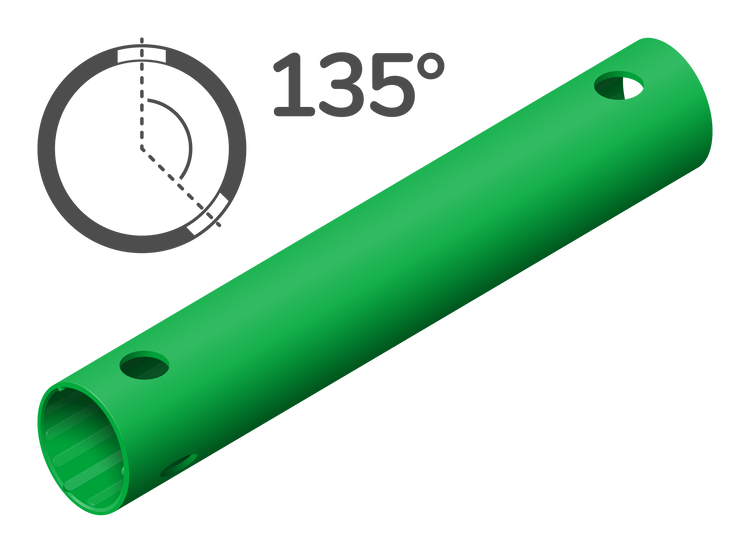 Tube de 35 cm à 135° (3 trous)