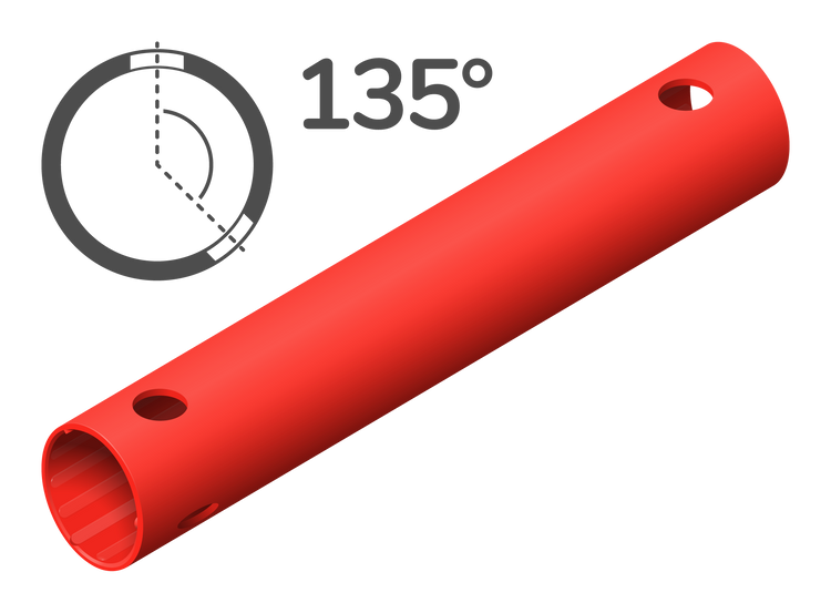 Tube de 35 cm à 135° (3 trous)