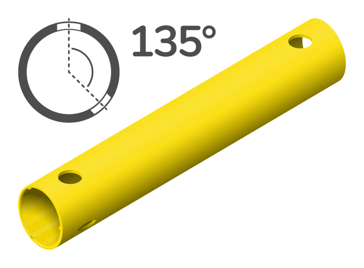 Tube de 35 cm à 135° (3 trous)