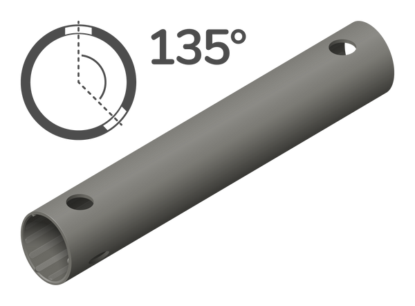 Rohr 35 cm 135° (3 Löcher)