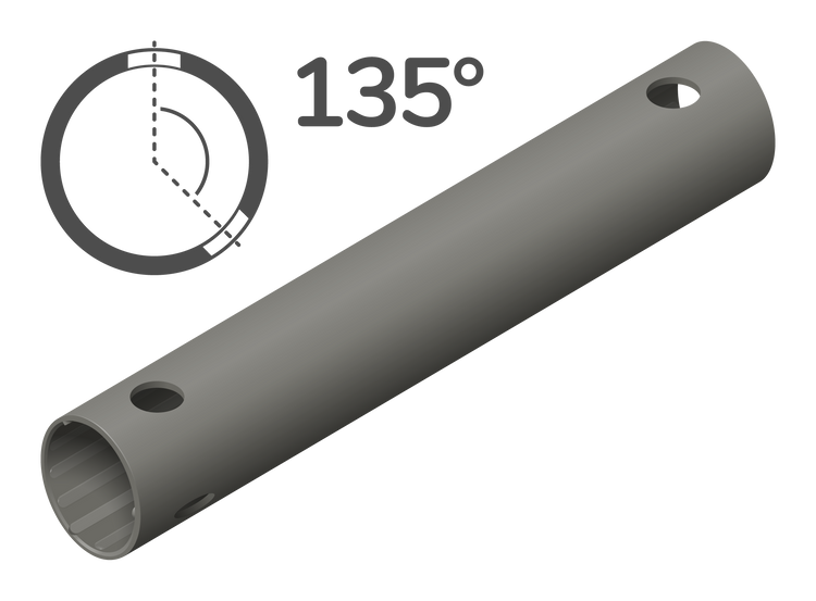 Tube de 35 cm à 135° (3 trous)