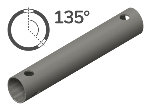 Rohr 35 cm 135° (3 Löcher)