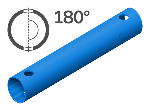 Rohr 35 cm 180° (4 Löcher)