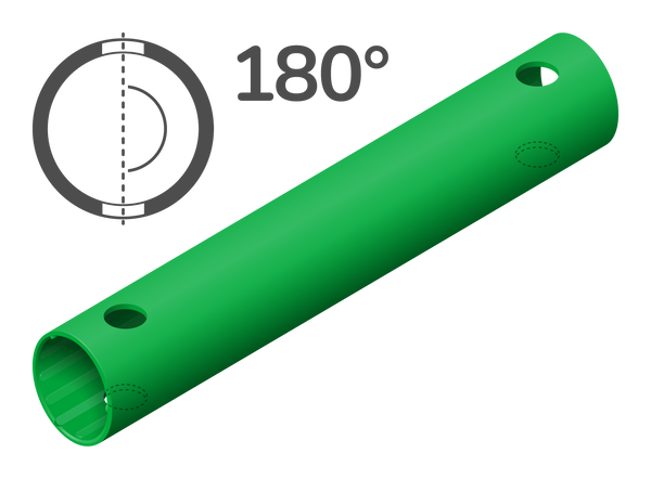 Rohr 35 cm 180° (4 Löcher)