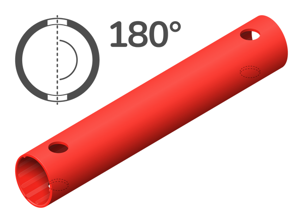 Rohr 35 cm 180° (4 Löcher)