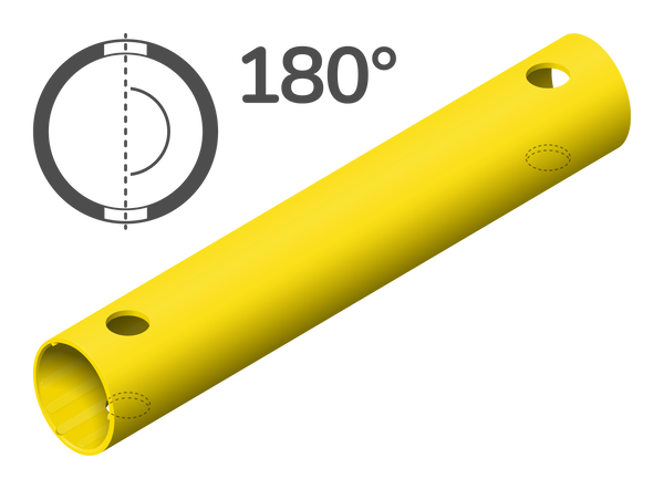 Rohr 35 cm 180° (4 Löcher)