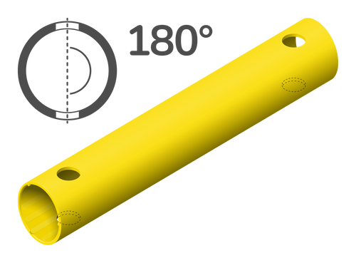 Rohr 35 cm 180° (4 Löcher)