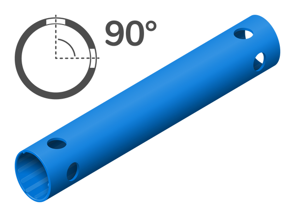 Rohr 35 cm 90° (4 Löcher)