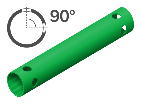 Rohr 35 cm 90° (4 Löcher)