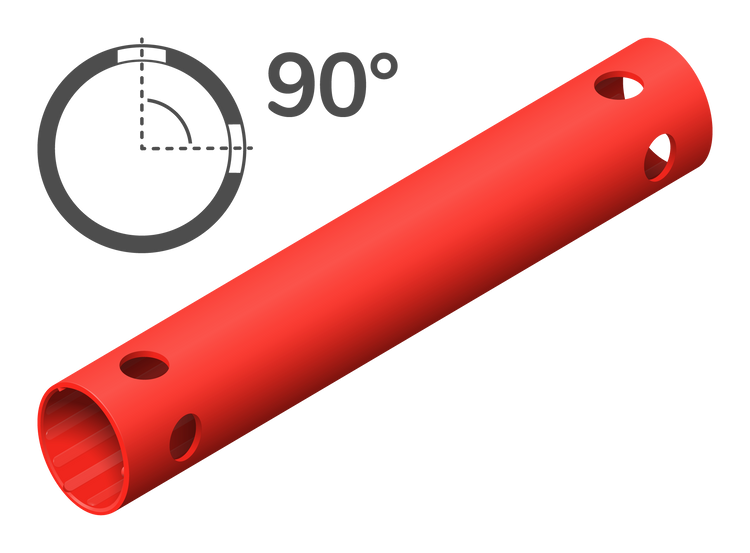 Tube de 35 cm à 90° (4 trous)