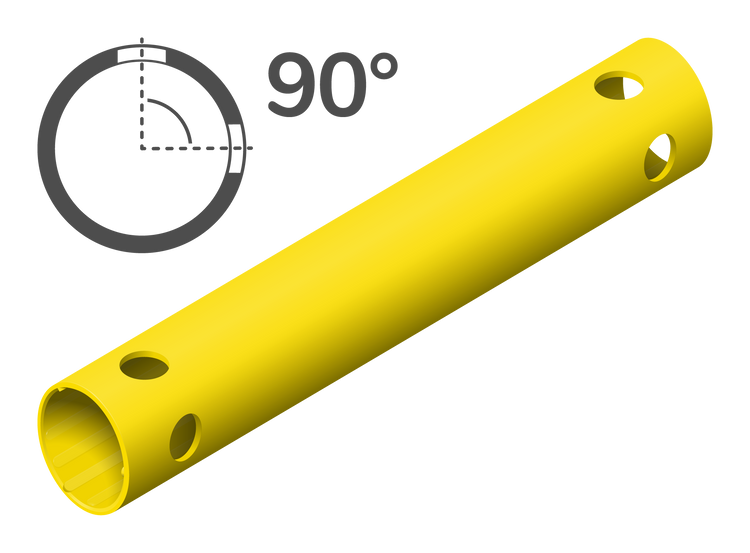 Tube de 35 cm à 90° (4 trous)