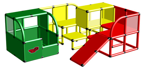 Bällehaus mit Klettertunnel und Babyrutsche